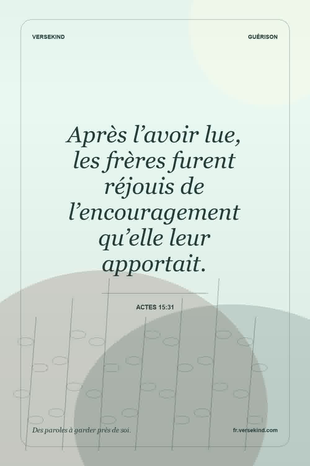 Après l’avoir lue, les frères furent réjouis de l’encouragement qu’elle leur apportait. — Actes 15:31