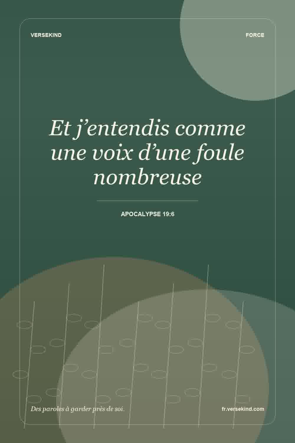 Et j’entendis comme une voix d’une foule nombreuse — Apocalypse 19:6