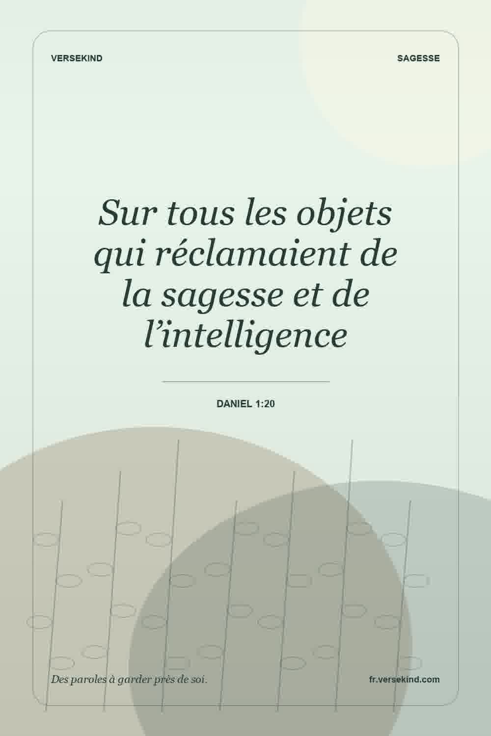 Sur tous les objets qui réclamaient de la sagesse et de l’intelligence — Daniel 1:20
