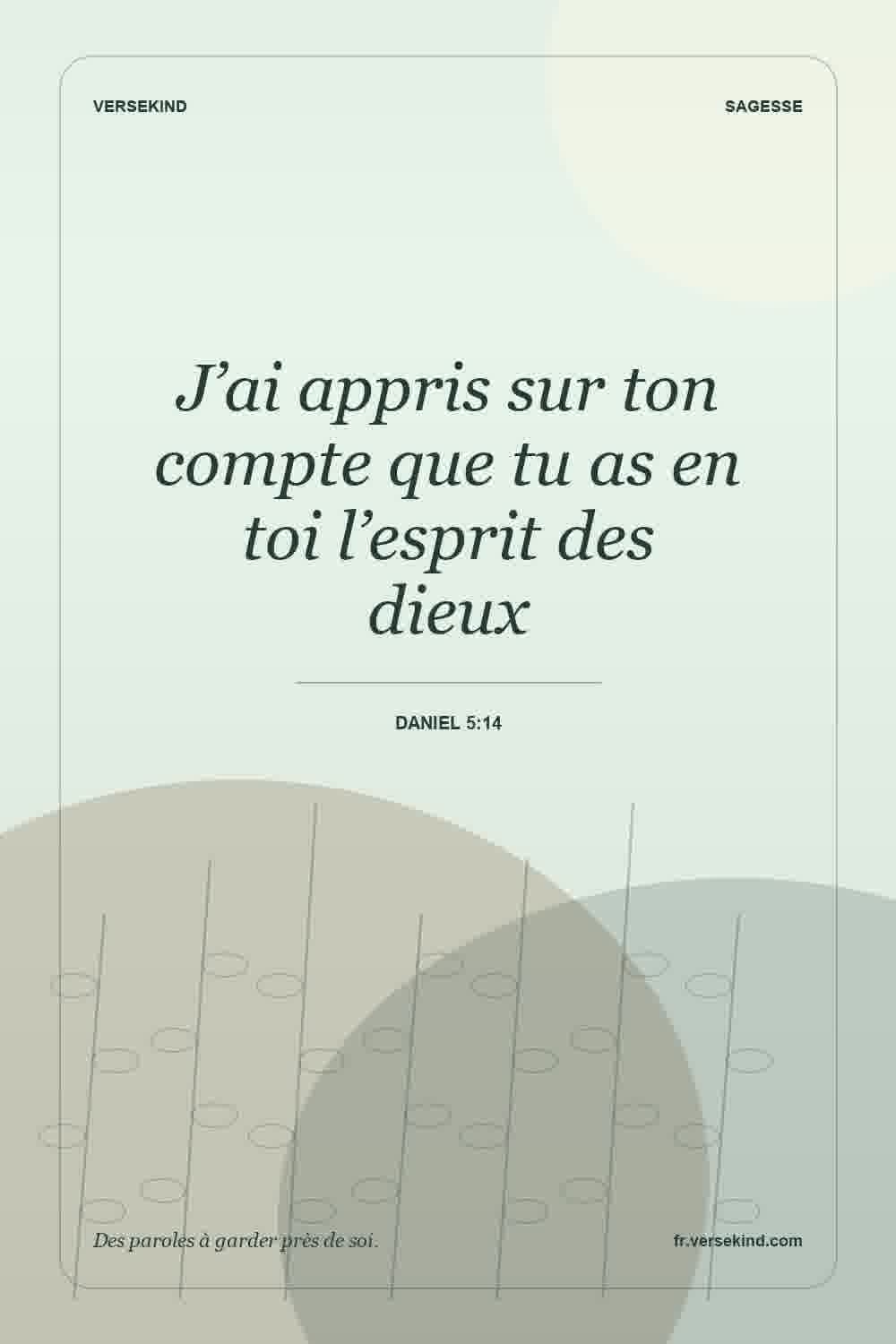 J’ai appris sur ton compte que tu as en toi l’esprit des dieux — Daniel 5:14