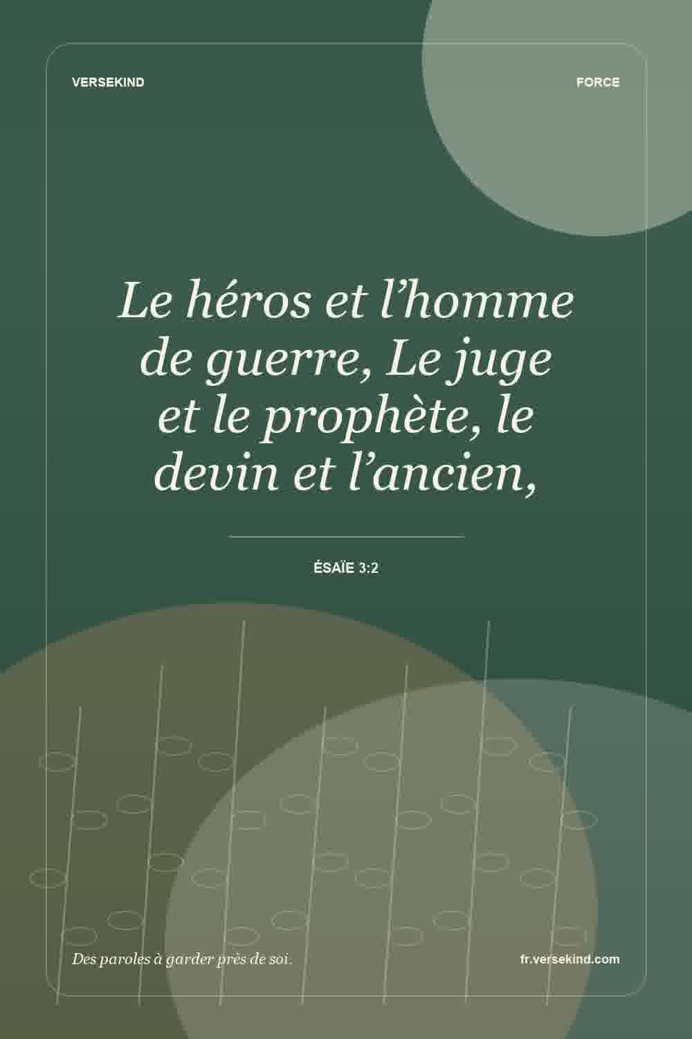 Le héros et l’homme de guerre, Le juge et le prophète, le devin et l’ancien, — Ésaïe 3:2