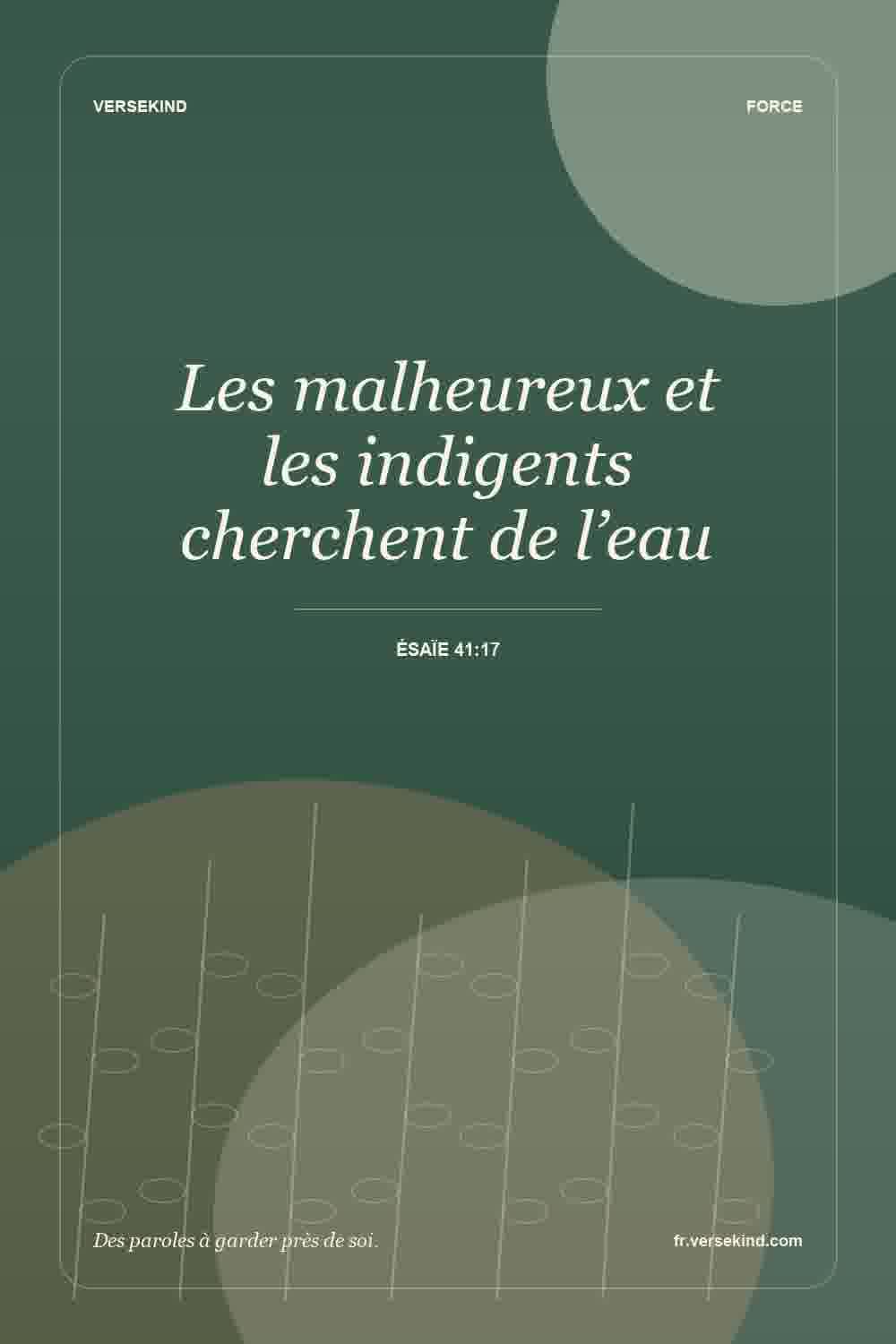 Les malheureux et les indigents cherchent de l’eau — Ésaïe 41:17