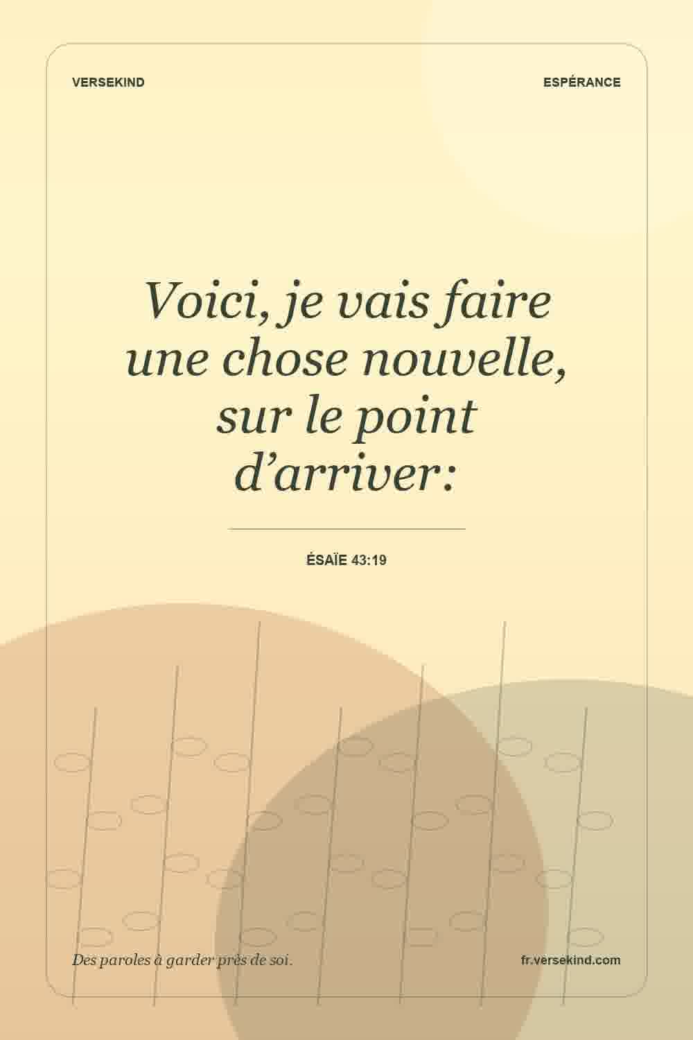 Voici, je vais faire une chose nouvelle, sur le point d’arriver: — Ésaïe 43:19