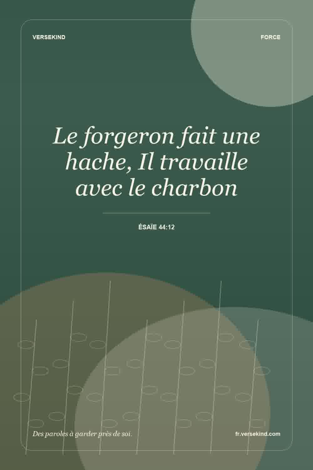 Le forgeron fait une hache, Il travaille avec le charbon — Ésaïe 44:12