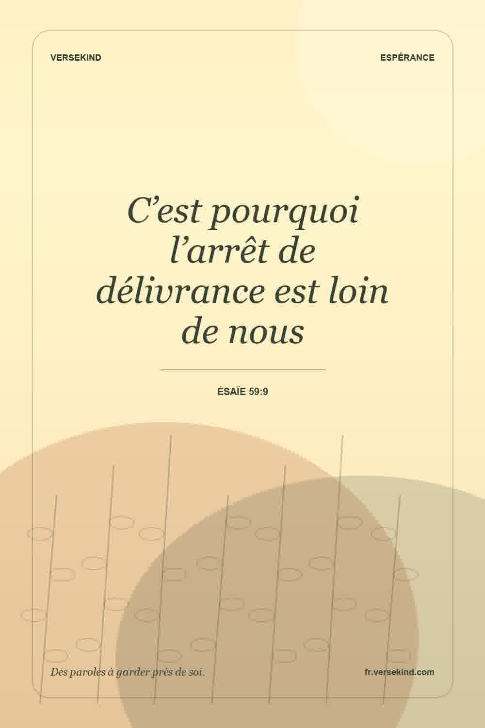 C’est pourquoi l’arrêt de délivrance est loin de nous — Ésaïe 59:9