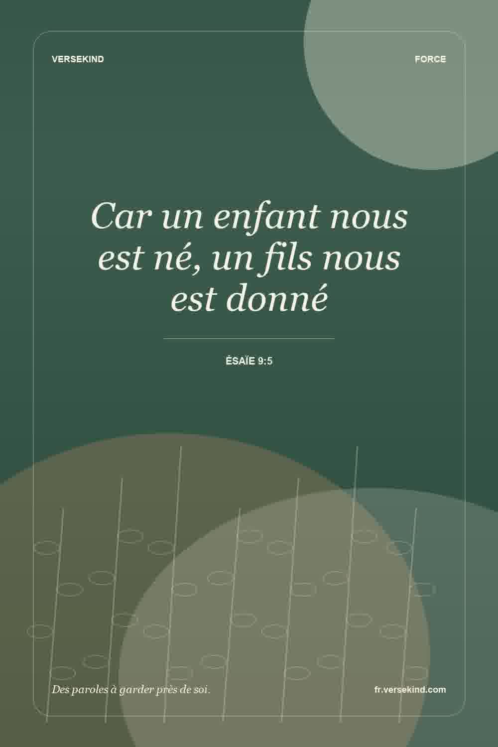 Car un enfant nous est né, un fils nous est donné — Ésaïe 9:5