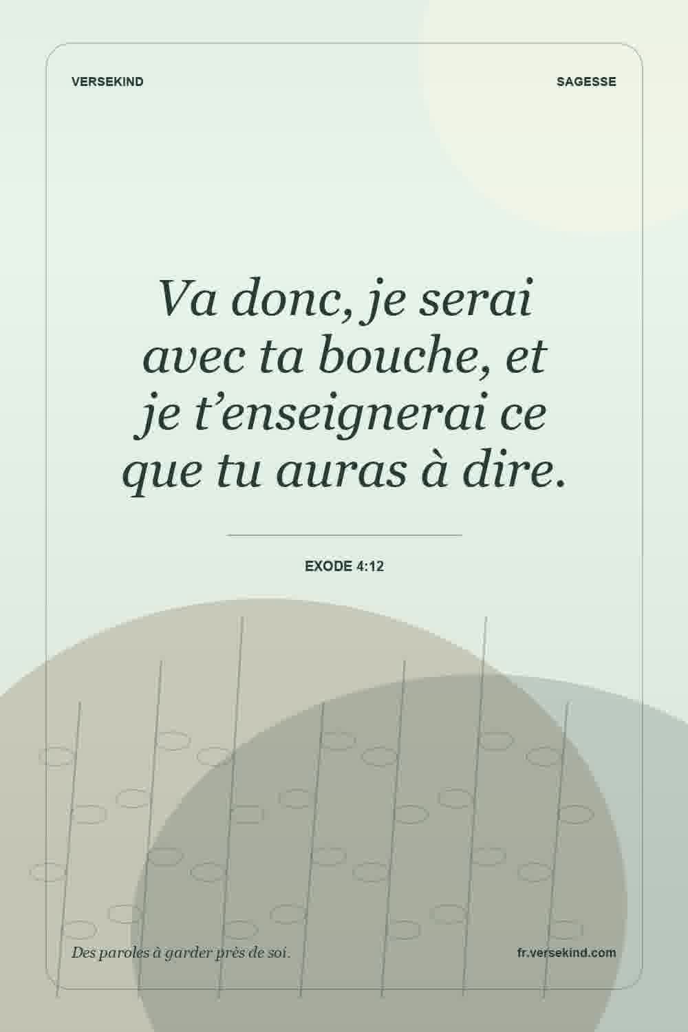 Va donc, je serai avec ta bouche, et je t’enseignerai ce que tu auras à dire. — Exode 4:12