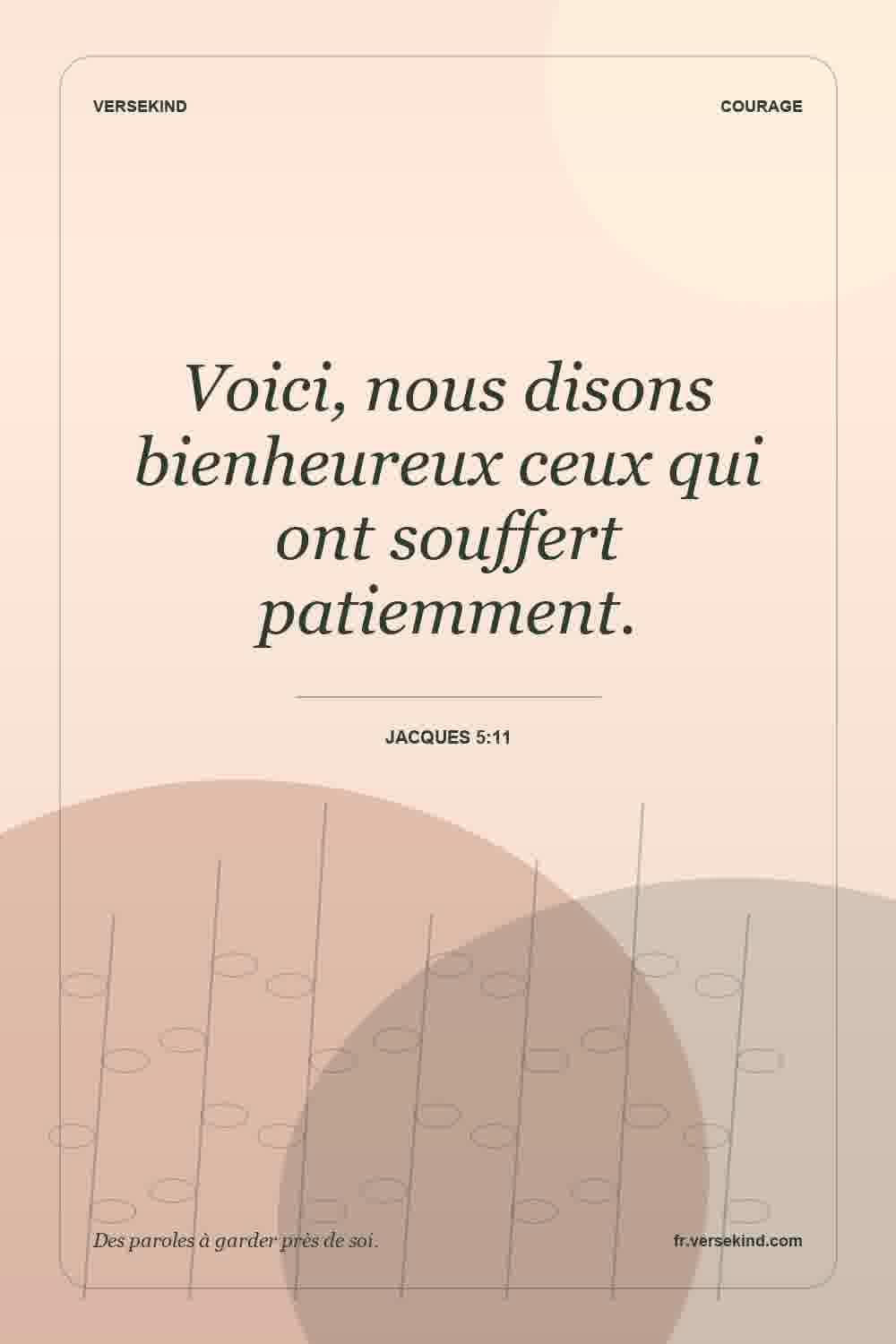 Voici, nous disons bienheureux ceux qui ont souffert patiemment. — Jacques 5:11