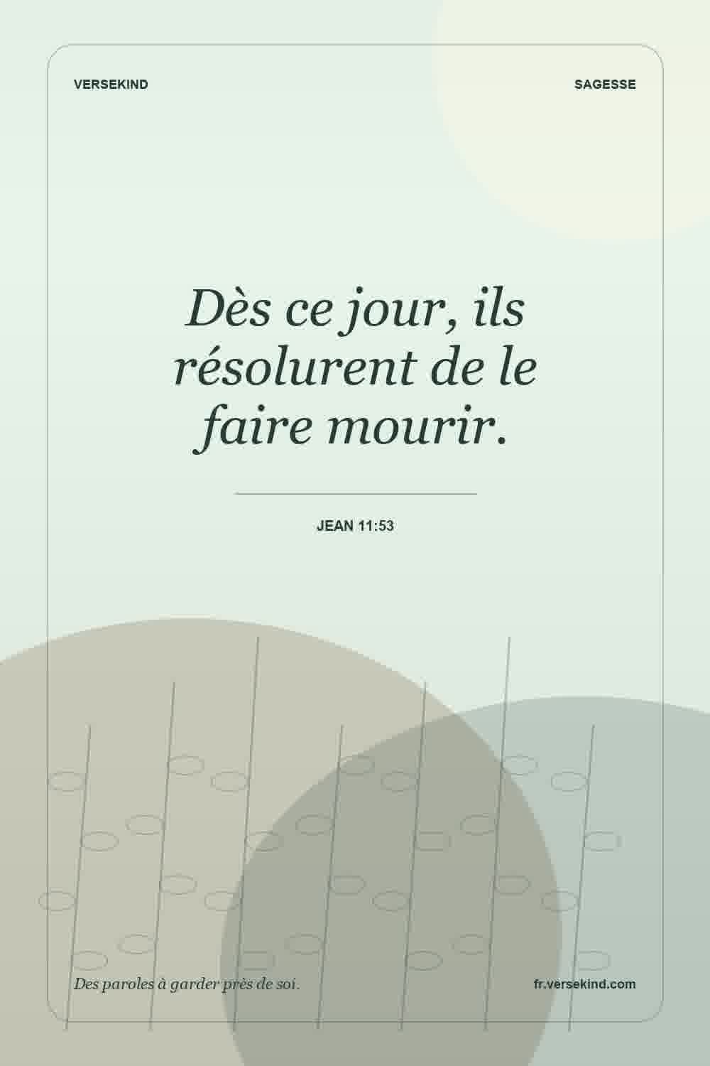 Dès ce jour, ils résolurent de le faire mourir. — Jean 11:53