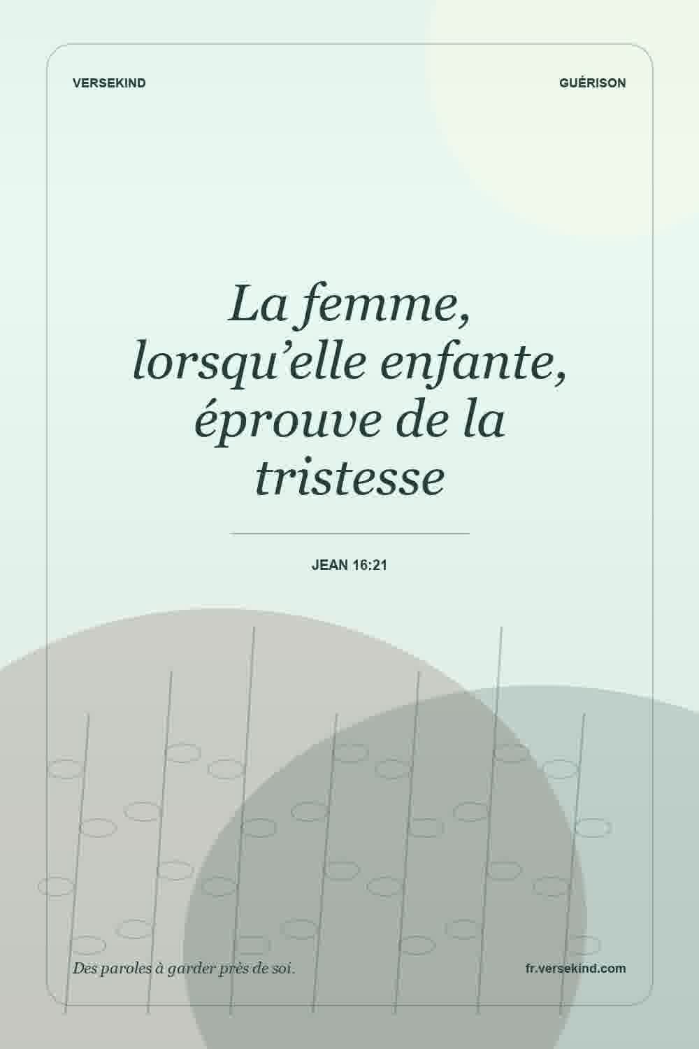 La femme, lorsqu’elle enfante, éprouve de la tristesse — Jean 16:21