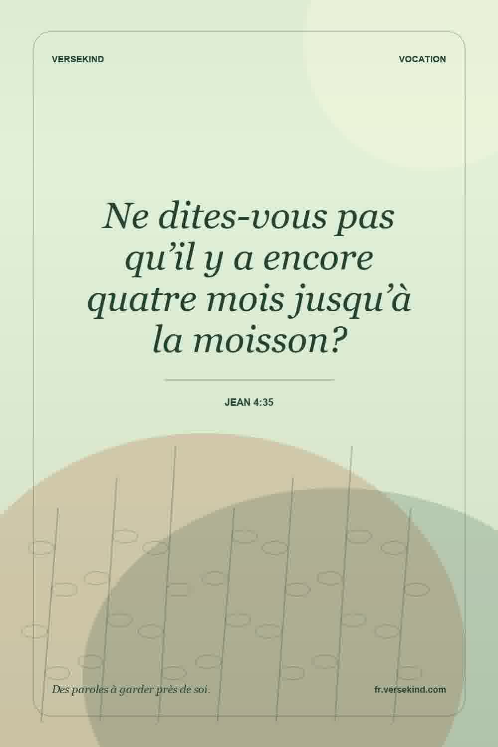 Ne dites-vous pas qu’il y a encore quatre mois jusqu’à la moisson? — Jean 4:35