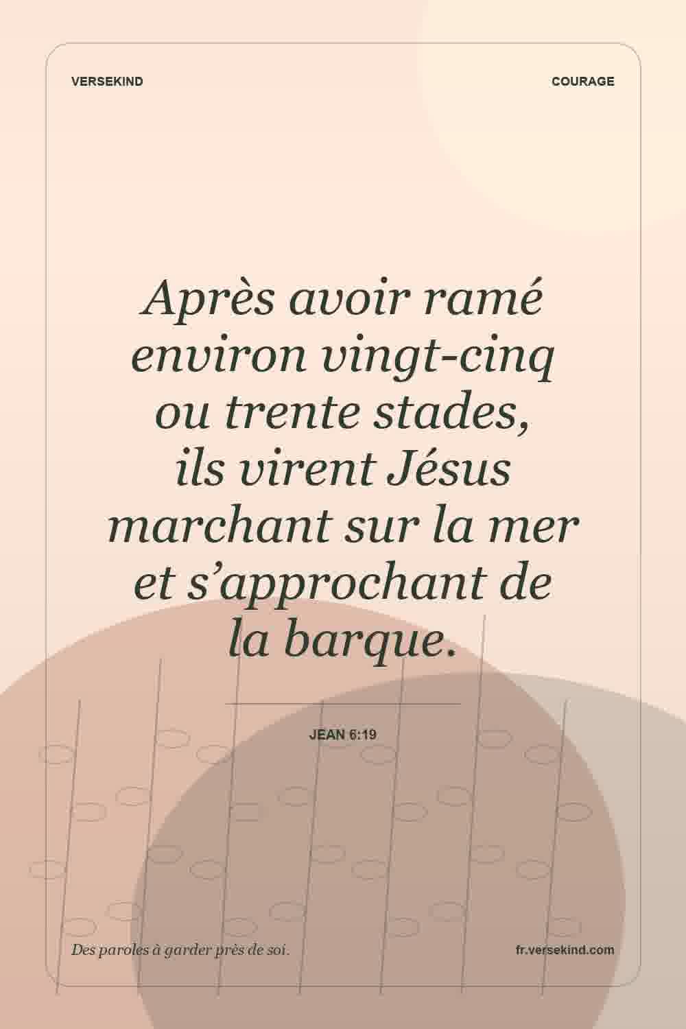 Après avoir ramé environ vingt-cinq ou trente stades, ils virent Jésus marchant sur la mer et s’approchant de la barque. — Jean 6:19