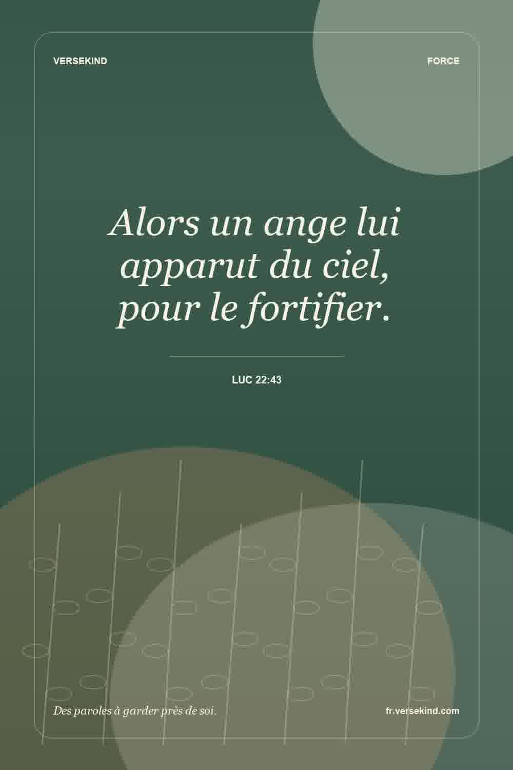 Alors un ange lui apparut du ciel, pour le fortifier. — Luc 22:43