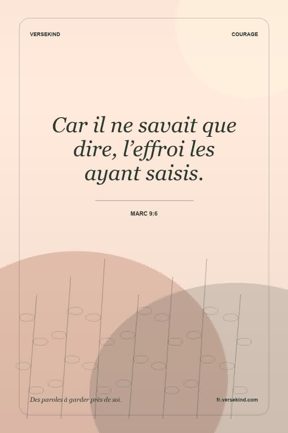 Car il ne savait que dire, l’effroi les ayant saisis. — Marc 9:6