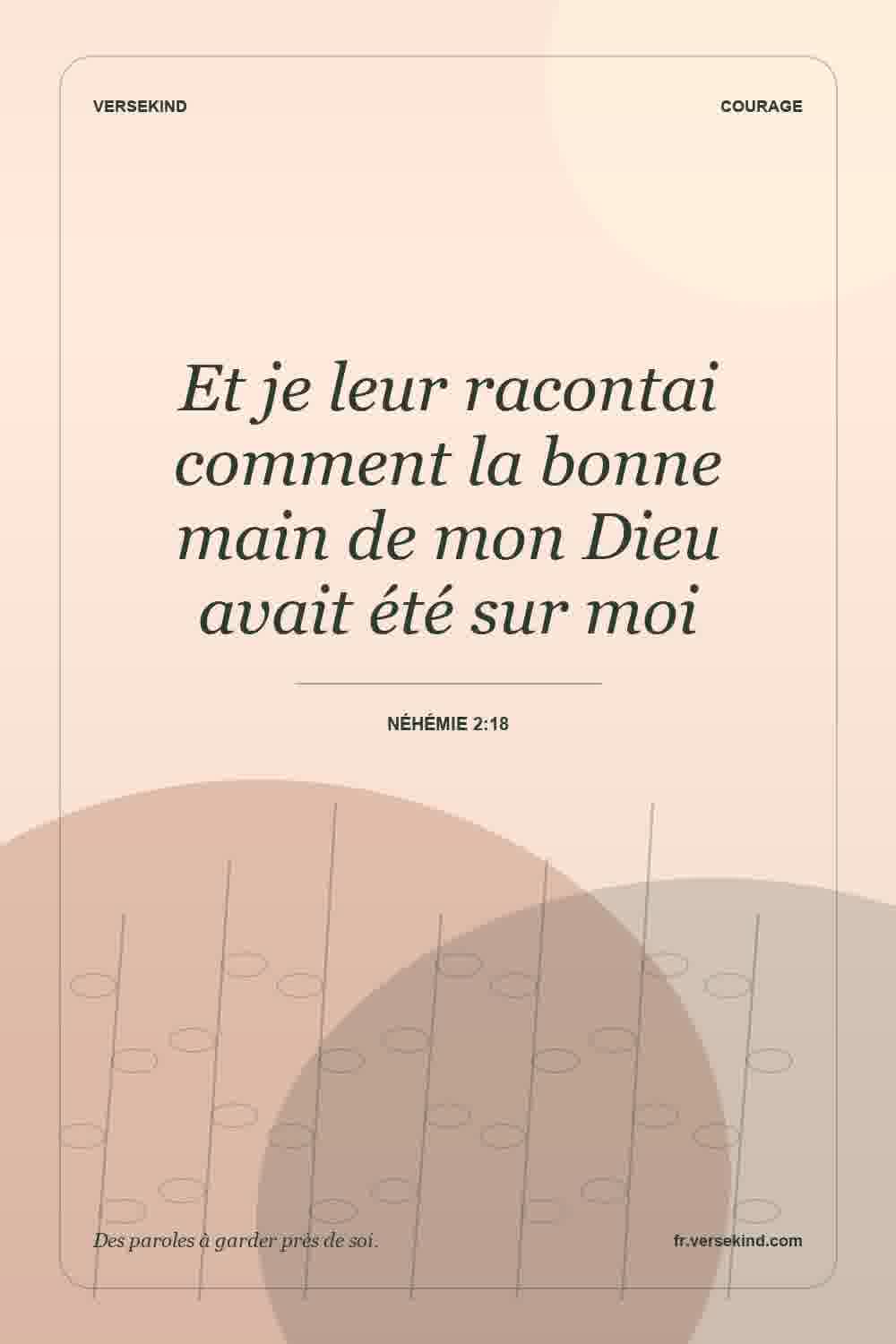 Et je leur racontai comment la bonne main de mon Dieu avait été sur moi — Néhémie 2:18