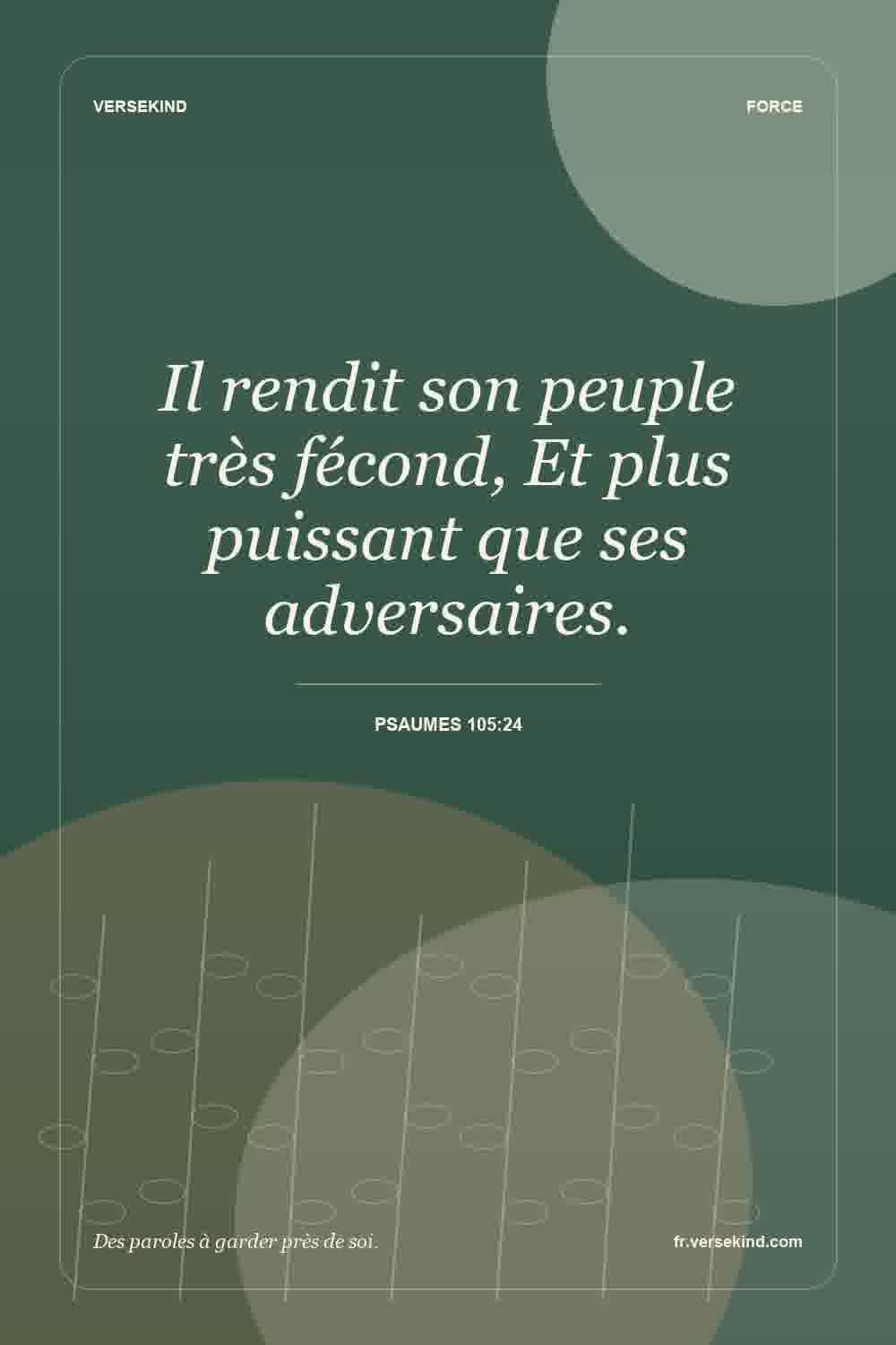 Il rendit son peuple très fécond, Et plus puissant que ses adversaires. — Psaumes 105:24