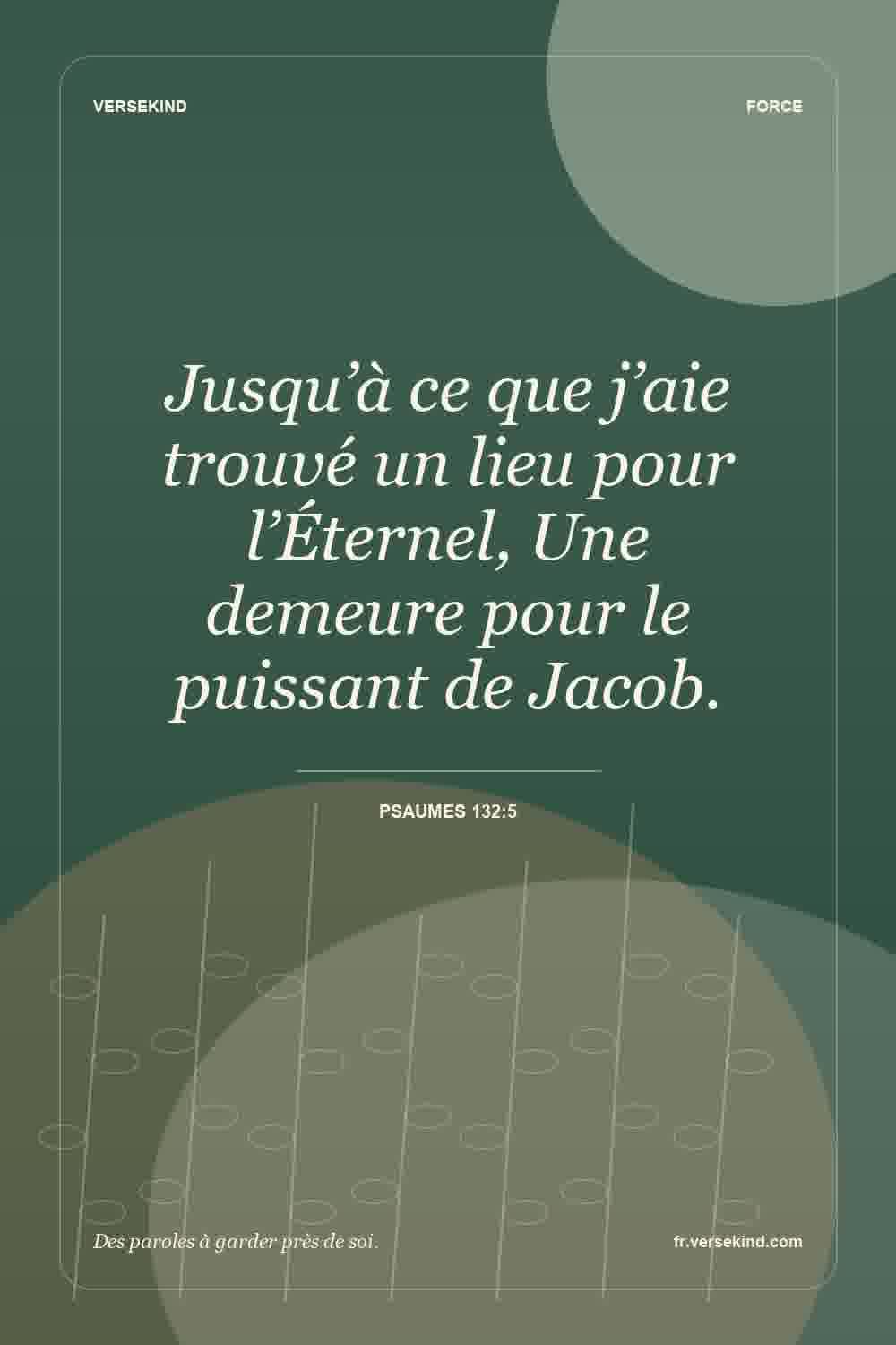 Jusqu’à ce que j’aie trouvé un lieu pour l’Éternel, Une demeure pour le puissant de Jacob. — Psaumes 132:5