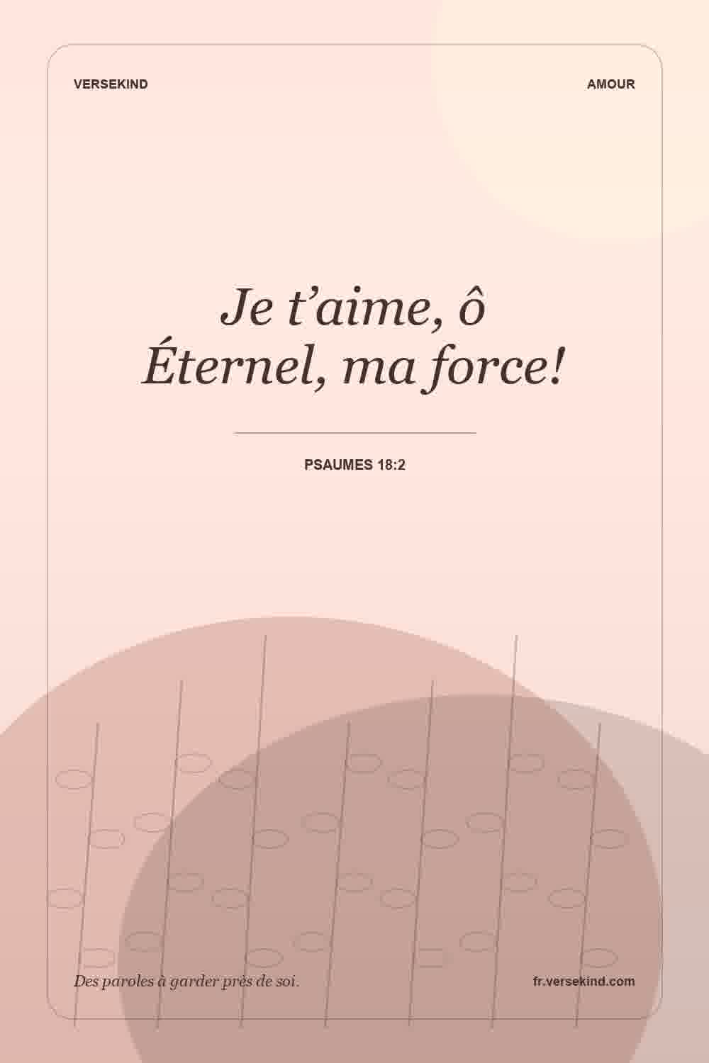 Je t’aime, ô Éternel, ma force! — Psaumes 18:2